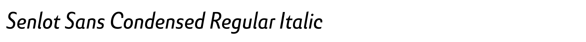 Senlot Sans Condensed Regular Italic image